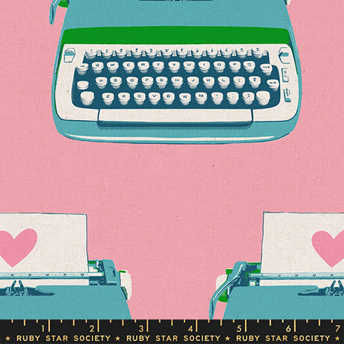 CANVAS Best Day Ever Typewriters in Posy RS0108 19L - Ruby Star Society Sold by the Yard